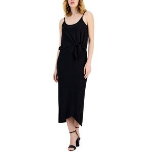 I.N.C. International Concepts Black Tie-Waist Midi Dress Small NWT